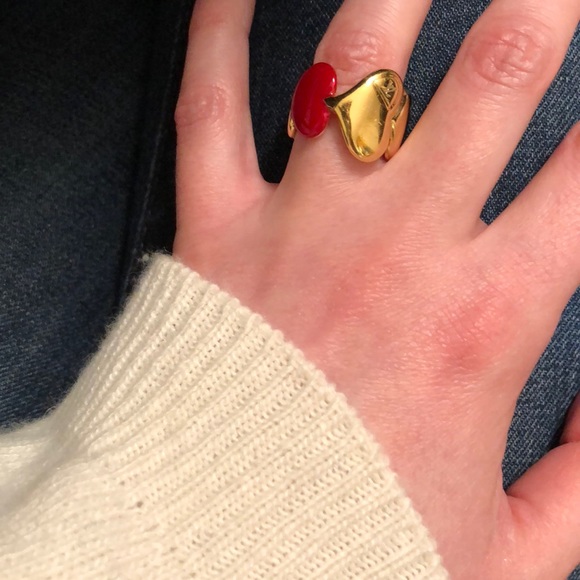Louis Vuitton Gold and Red Heart Ring - Picture 7 of 8